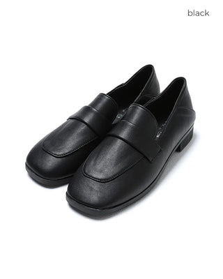 Square-toe simple loafers