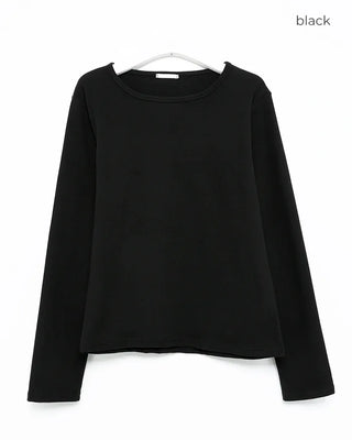 Scooped Neck Fleece Long T-Shirt