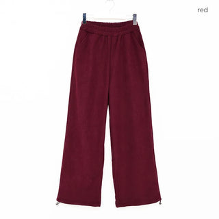 Ribbed wide brushed pants
