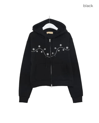 Snowflake Crop Hoodie