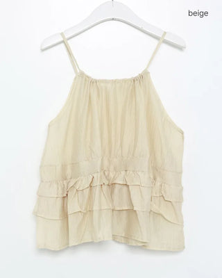 Frilled hem chiffon blouse