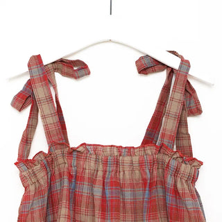 Checked sleeveless blouse