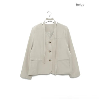 V-neck tie set jacket