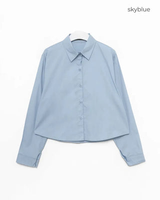 Point pocket cropped shirt