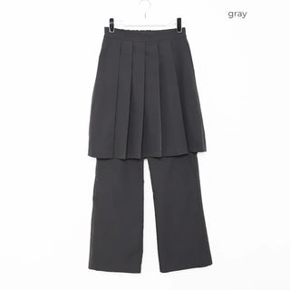 Pleated skirt and slacks set