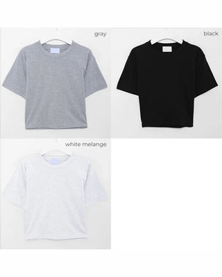 Basic cropped short-sleeved T-shirt