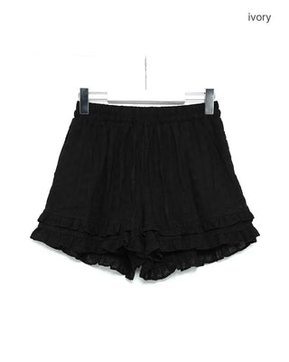 Punching Can-Can Frill Elastic Waist Shorts