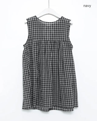 Checked long blouse