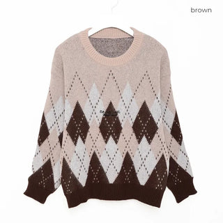 Argyle bicolor knit