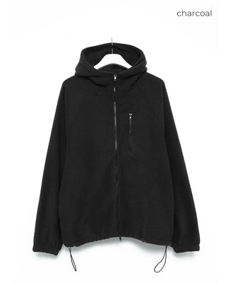 High-neck simple fleece hoodie