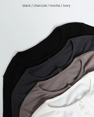 Henley Neck Button Long Sleeve Shirt