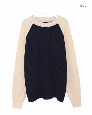 (Unisex) Raglan Bicolor Knit