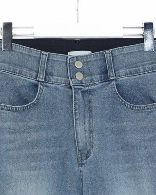 Semi-bootcut denim pants