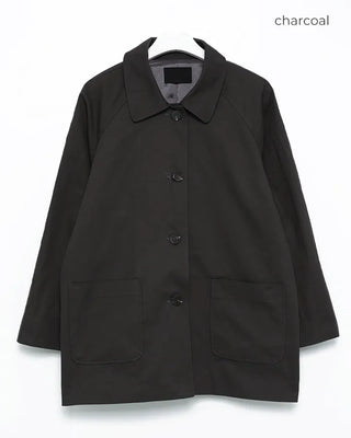Square pocket single half trench coat