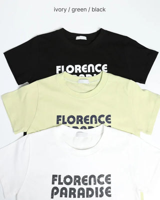 Pigment lettering half-sleeve T-shirt
