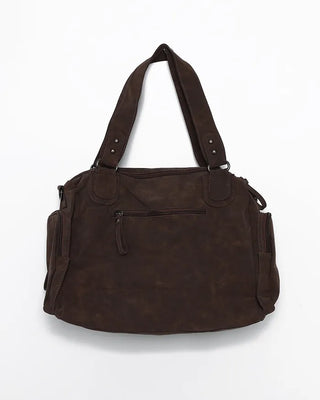 Multi-pocket Boston Big Leather Tote Bag