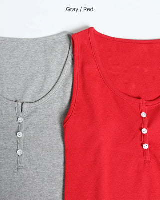 Henley neck button camisole
