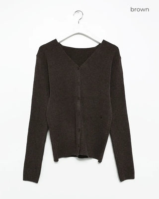 V-neck side-button cardigan