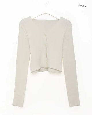 Ribbed Cropped Cardigan