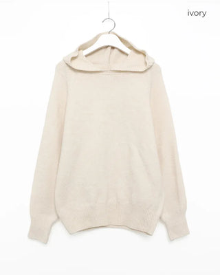 Wool knit hoodie