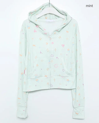 Graffiti Thermal Zip-Up Hoodie