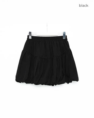 Elastic waist balloon mini skirt