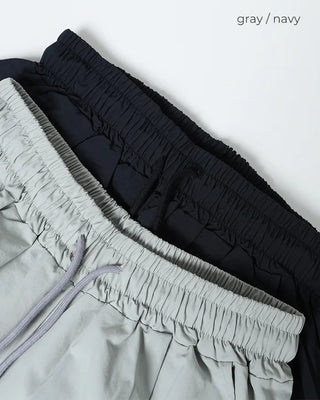 Embroidered Logo Wide Nylon Pants