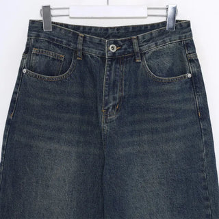 Unisex Washed Wide Denim Pants