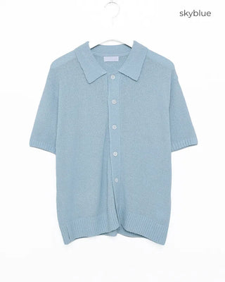 Boucle Collar Short-Sleeve Cardigan