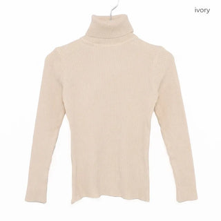 Ribbed turtleneck knit