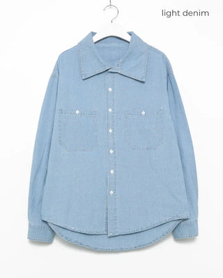 Double bust button pocket denim shirt