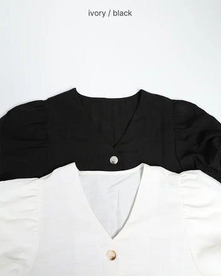 V-neck linen summer jacket