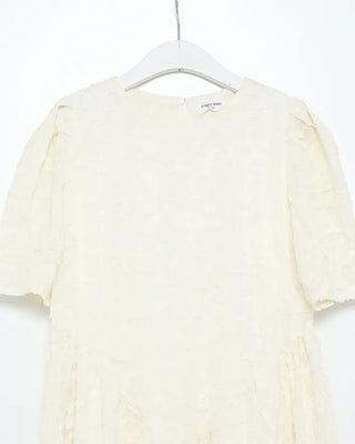 Flower Pattern Puff Long Dress