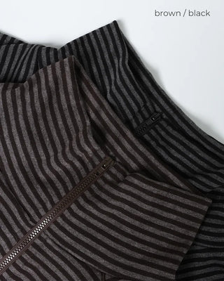 Striped high-neck zip-up