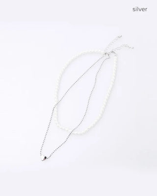 Pearl Heart Layered Necklace