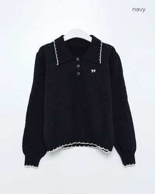 Ribbon Charm Punching Knit