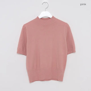 Half-neck short-sleeved knit