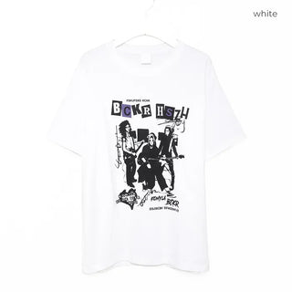 Rock band print short-sleeved T-shirt