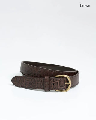 Crocodile oval buckle belt