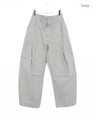 (Unisex) Striped Pintuck Overpants