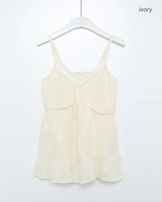 Lace frill camisole