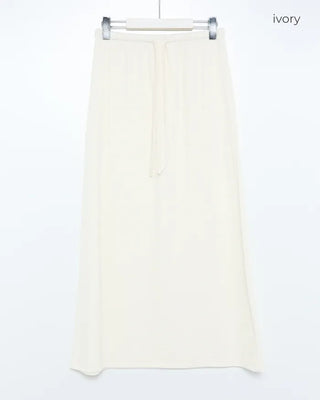 A-line ribbed long skirt