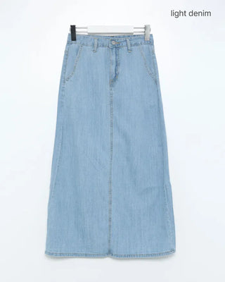 I-line denim skirt