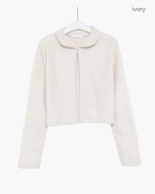 Round collar knit cardigan