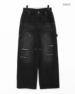 (Unisex) Vintage Wash Denim Pants