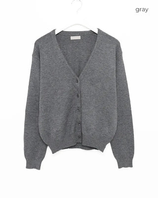 V-neck drop-shoulder rayon cardigan