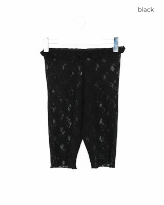 Waist frill lace half leggings
