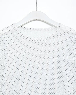 Dot Shirring High Neck Long Sleeve T-Shirt