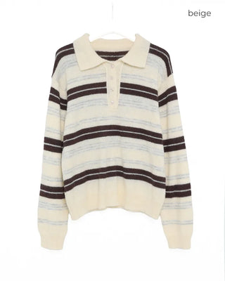 Striped long-sleeved knit