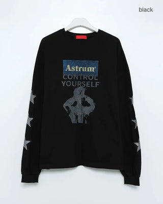 (Unisex) Star Sleeve Print Shirt